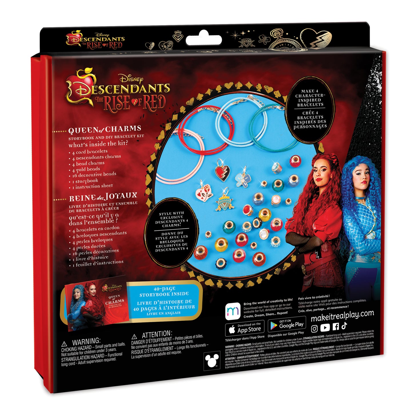 Disney Descendants: The Rise of Red Queen of Charms Storybook and DIY Bracelet Kit