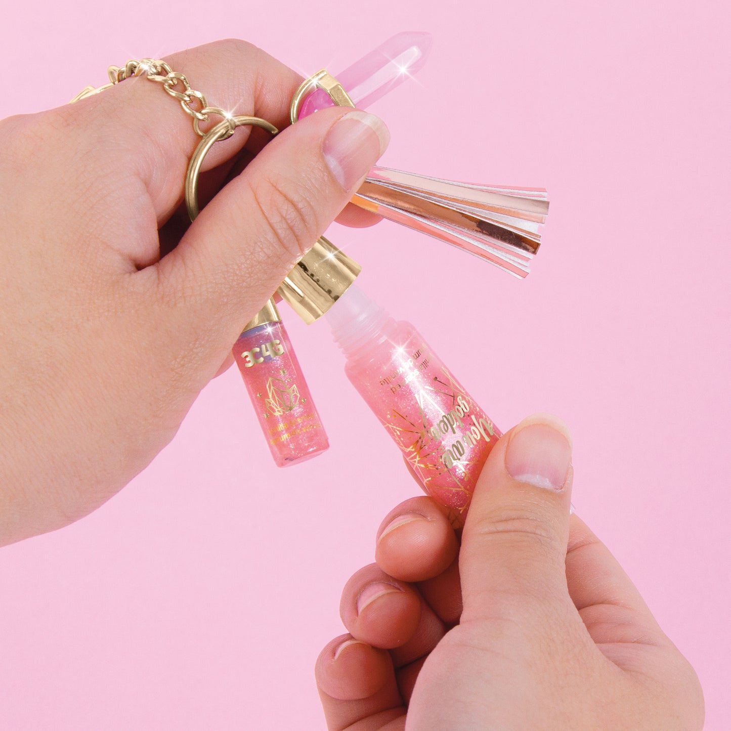 Pink & Gold Keychain Lip Gloss