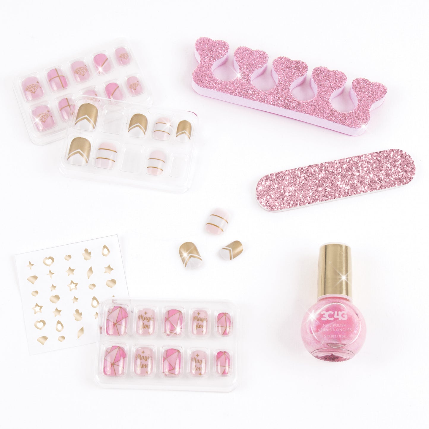 Pink & Gold Boxed Nail Set
