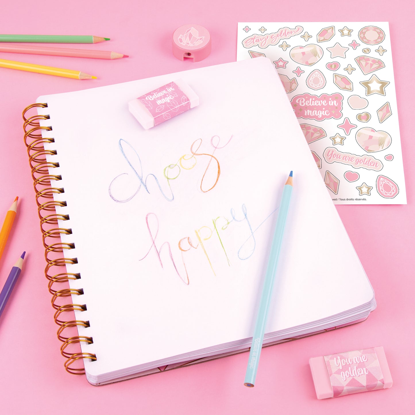 Pink & Gold All-In-1 Sketching Set