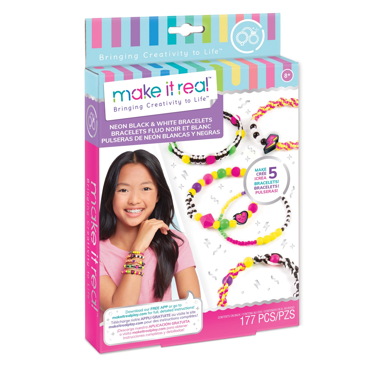 Neon Black & White Bracelets