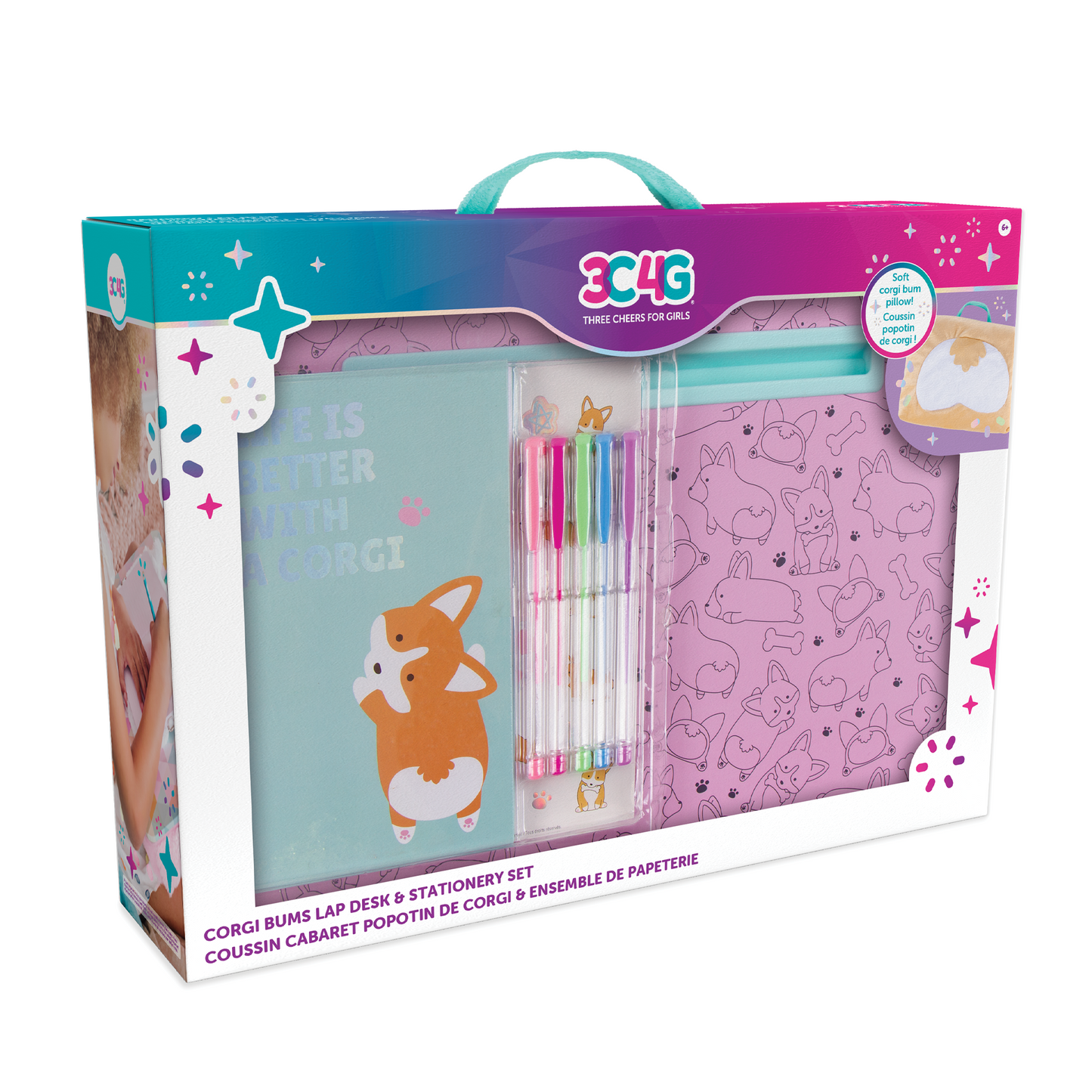 Corgi Bums Lap Desk & Stationery Set