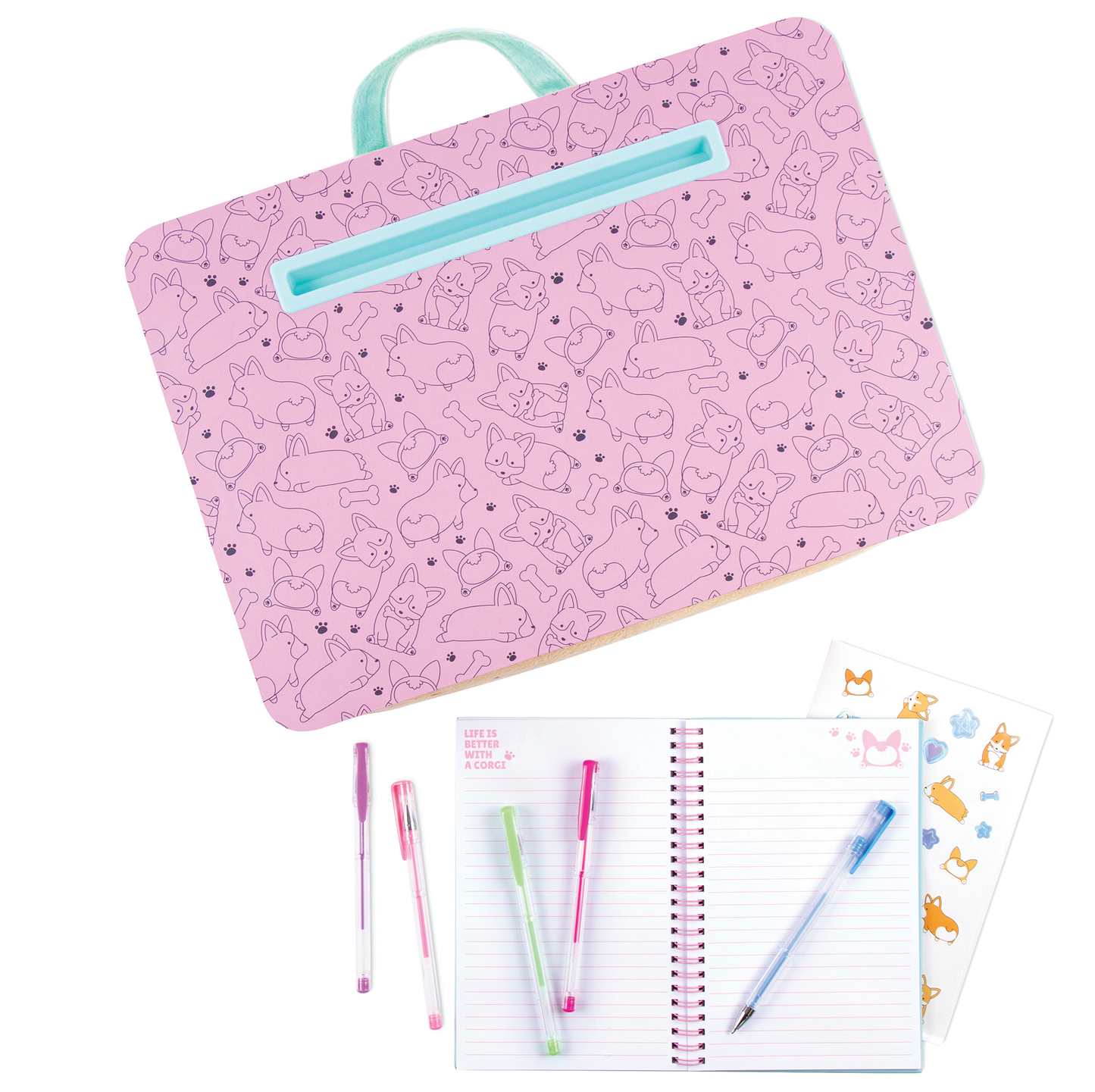 Corgi Bums Lap Desk & Stationery Set