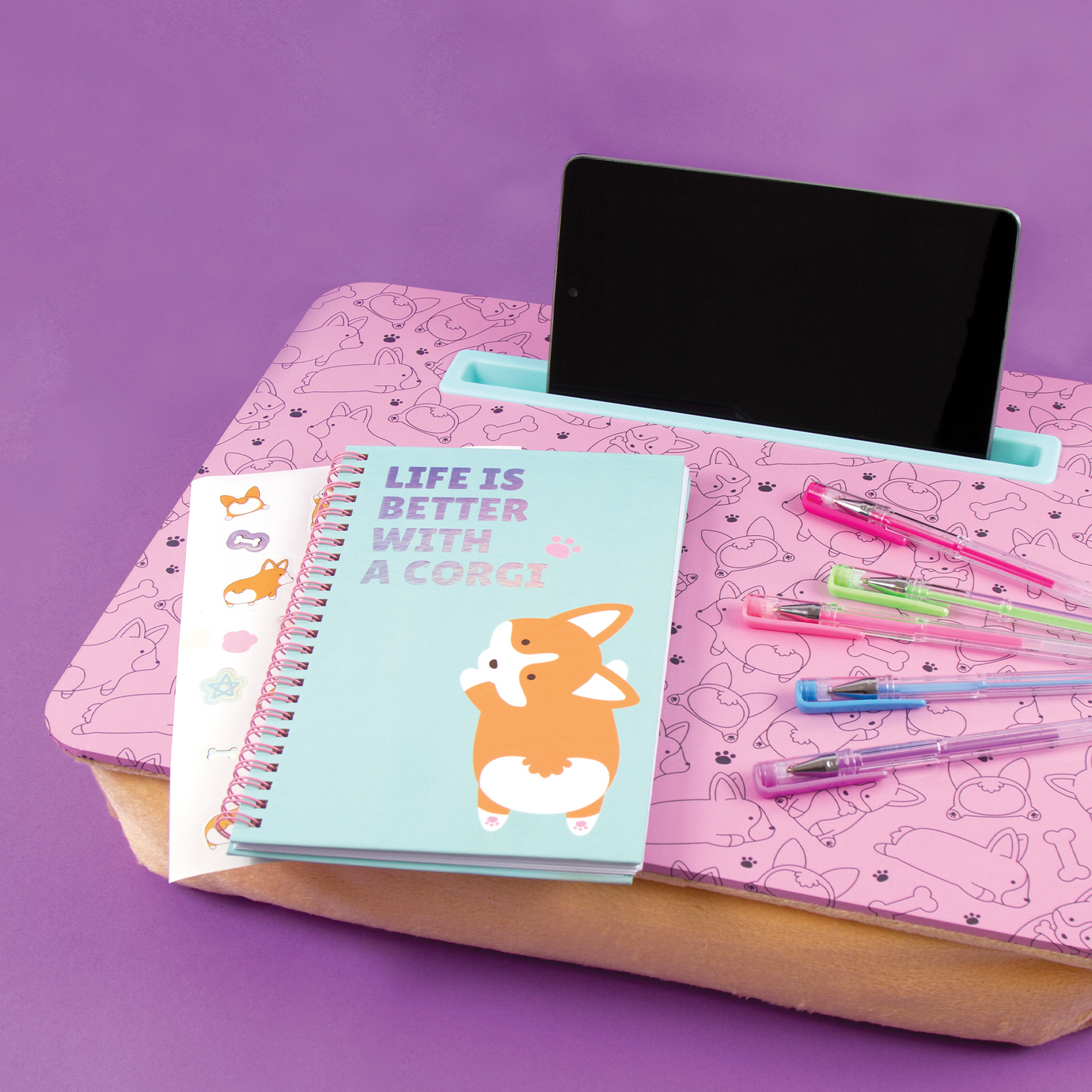 Corgi Bums Lap Desk & Stationery Set