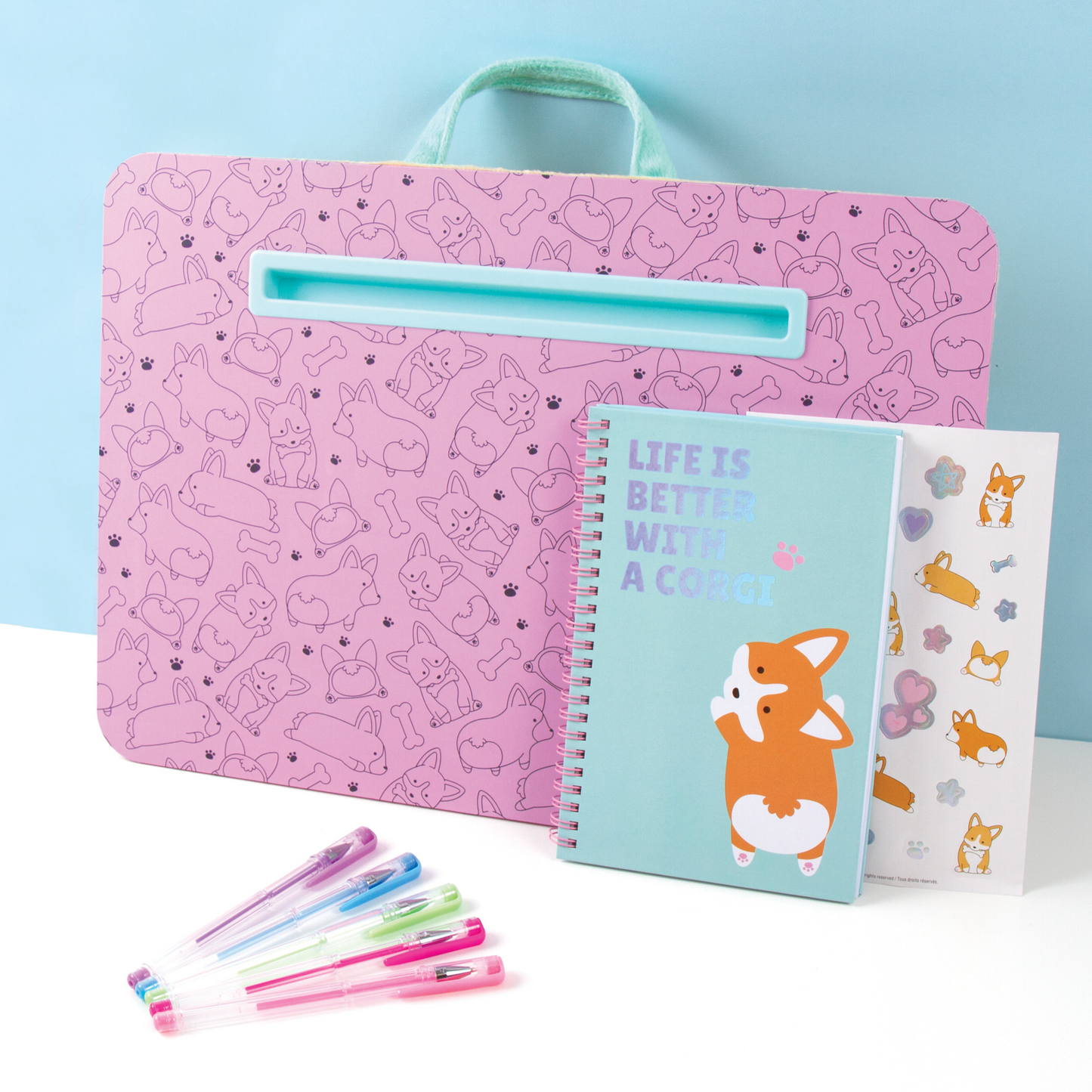 Corgi Bums Lap Desk & Stationery Set