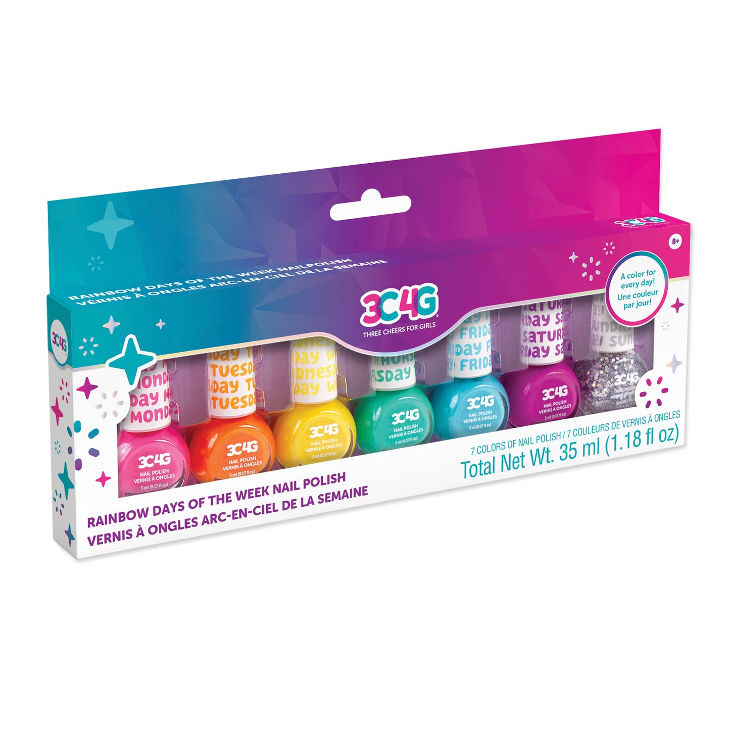 Rainbow Days of the Week Nail Polish