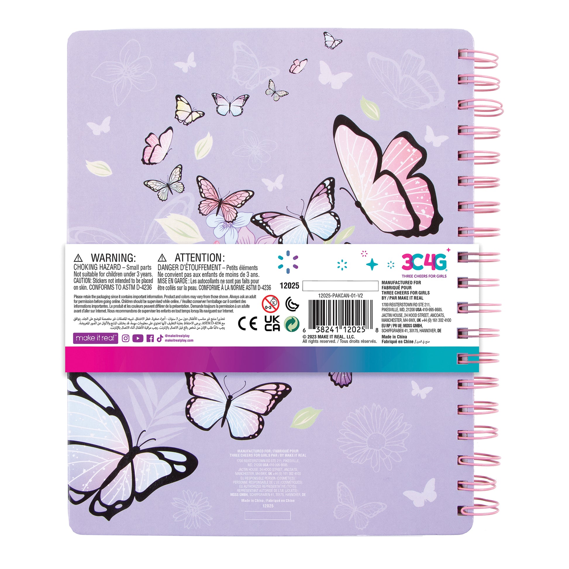 Three Cheers for Girls Butterfly Sketchbook & Drawing