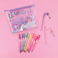 Butterfly Glitter Pouchand 12-Pack Pen Set