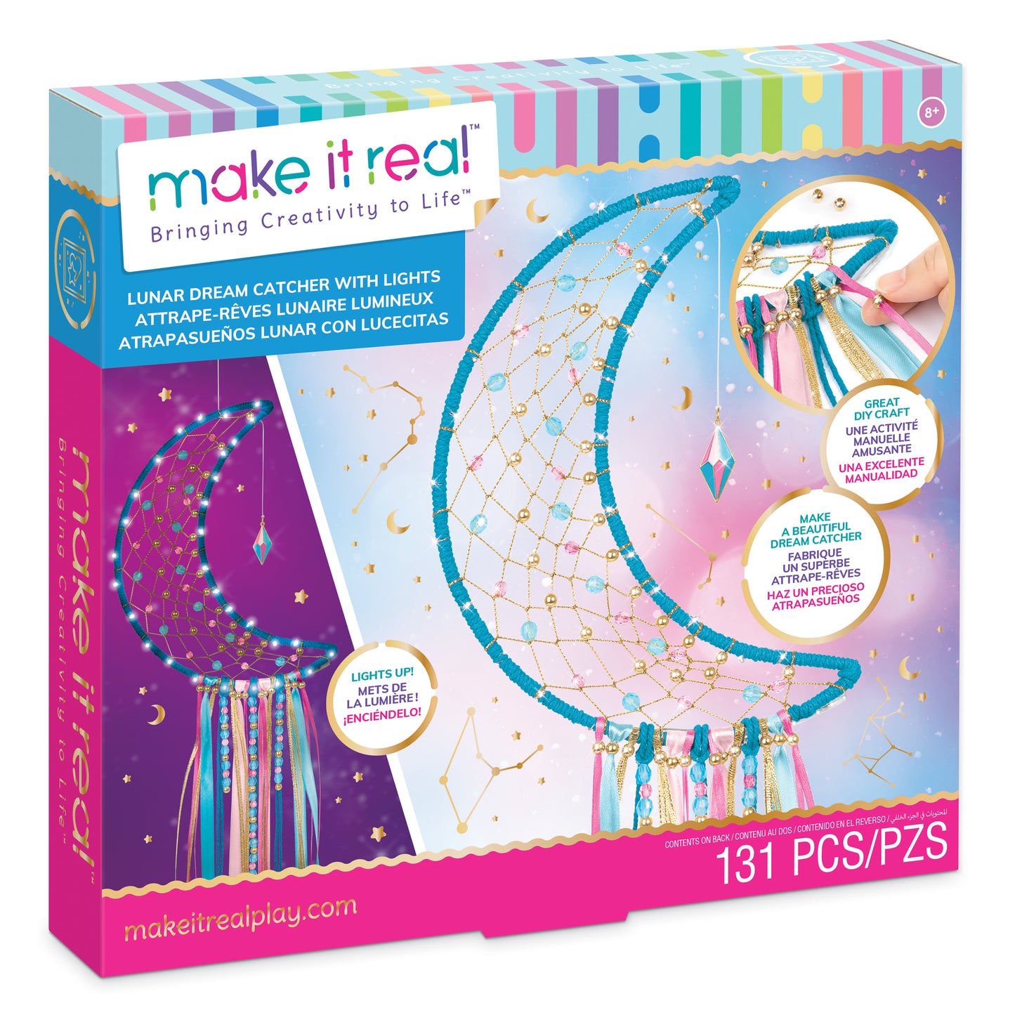 Lunar Dream Catcher With Lights - Blue