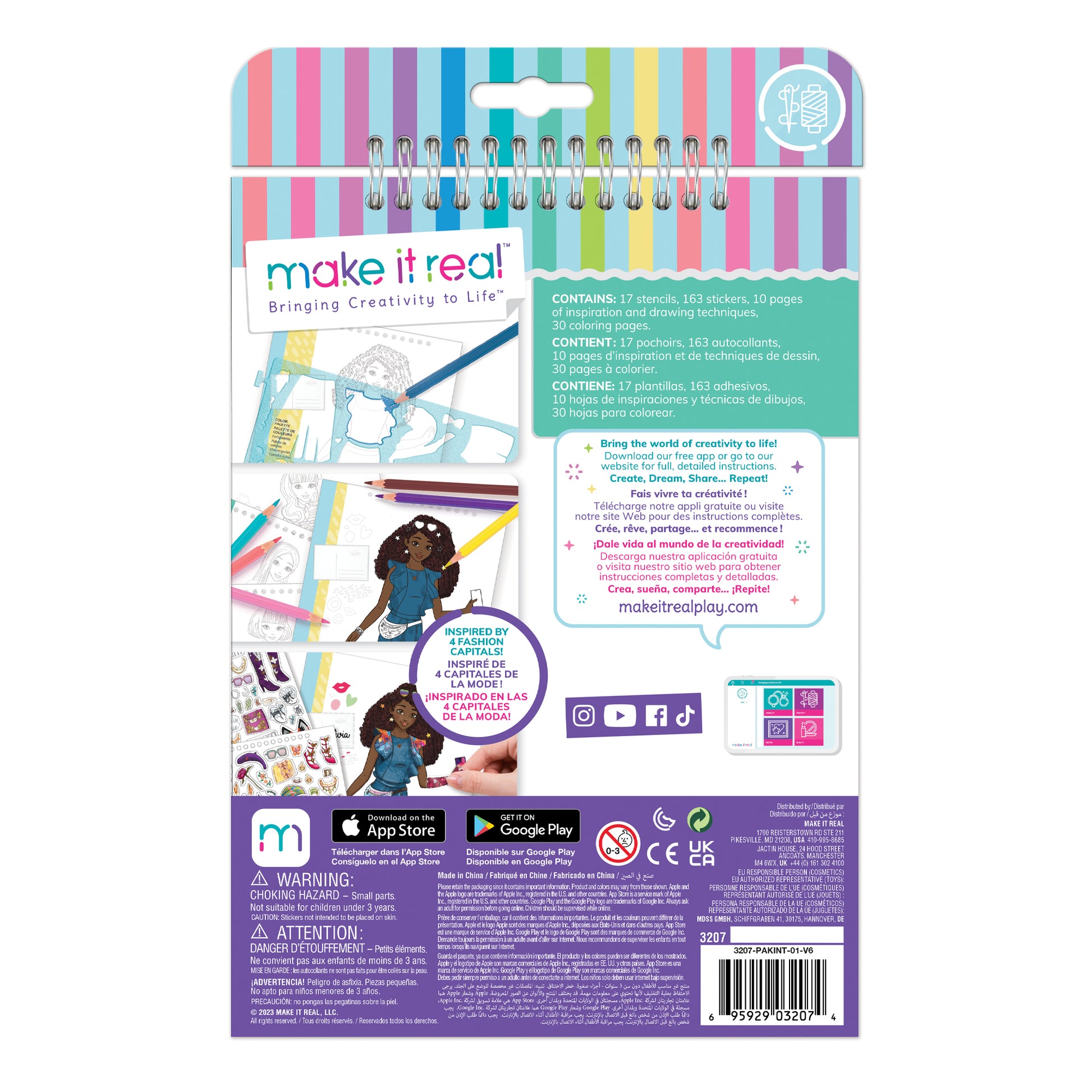 Make It Real – Fashion Design Sketchbook: City Style - Inspirational  Fashion Design Coloring Book for Girls - Includes Sketchbook, Stencils,  Stickers