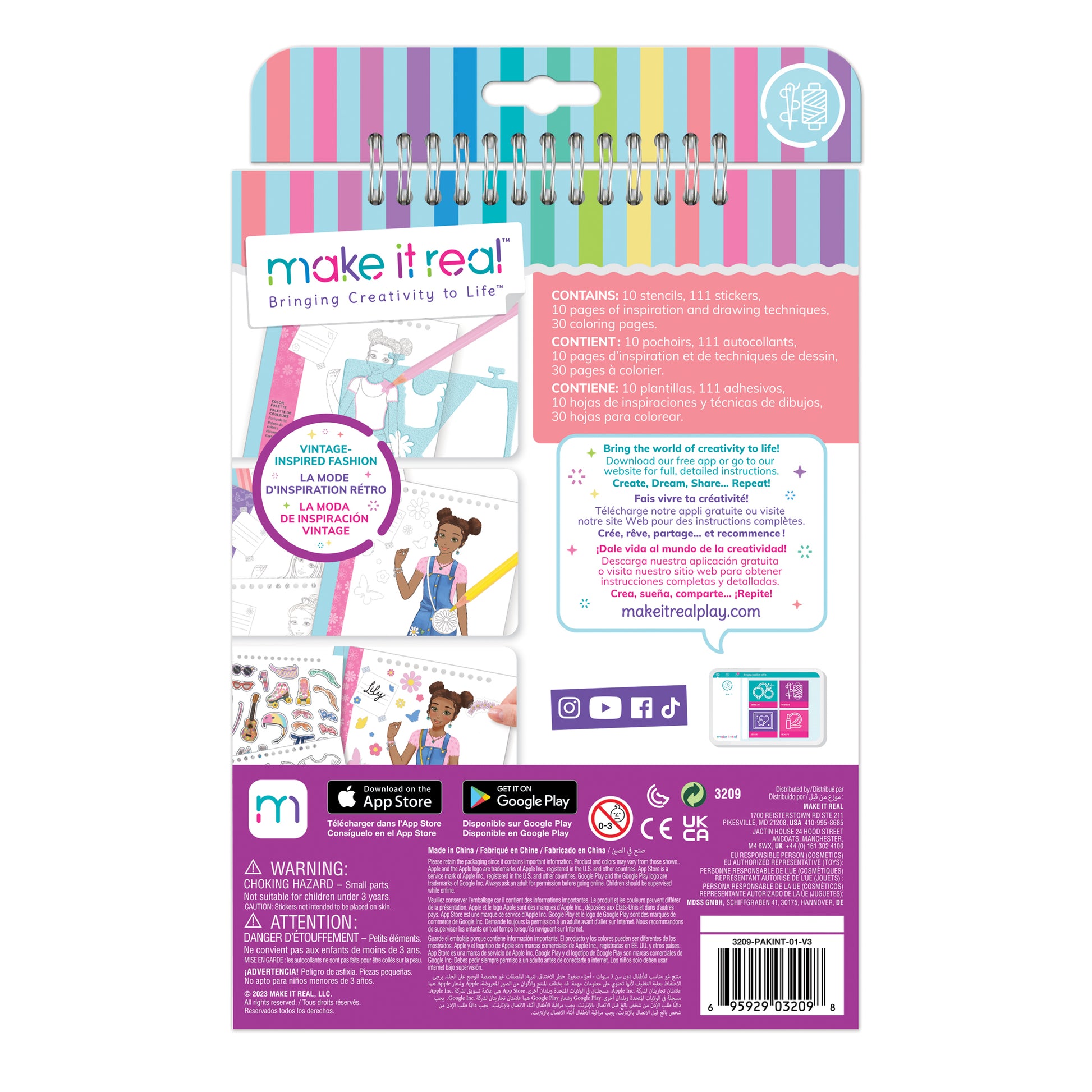 Make It Real - Fashion Design Sketchbook: Blooming Vibes - Fashion  Sketchbook for Girls - Kids Fashion Design Kit - Fashion Designer Kits for  Girls 