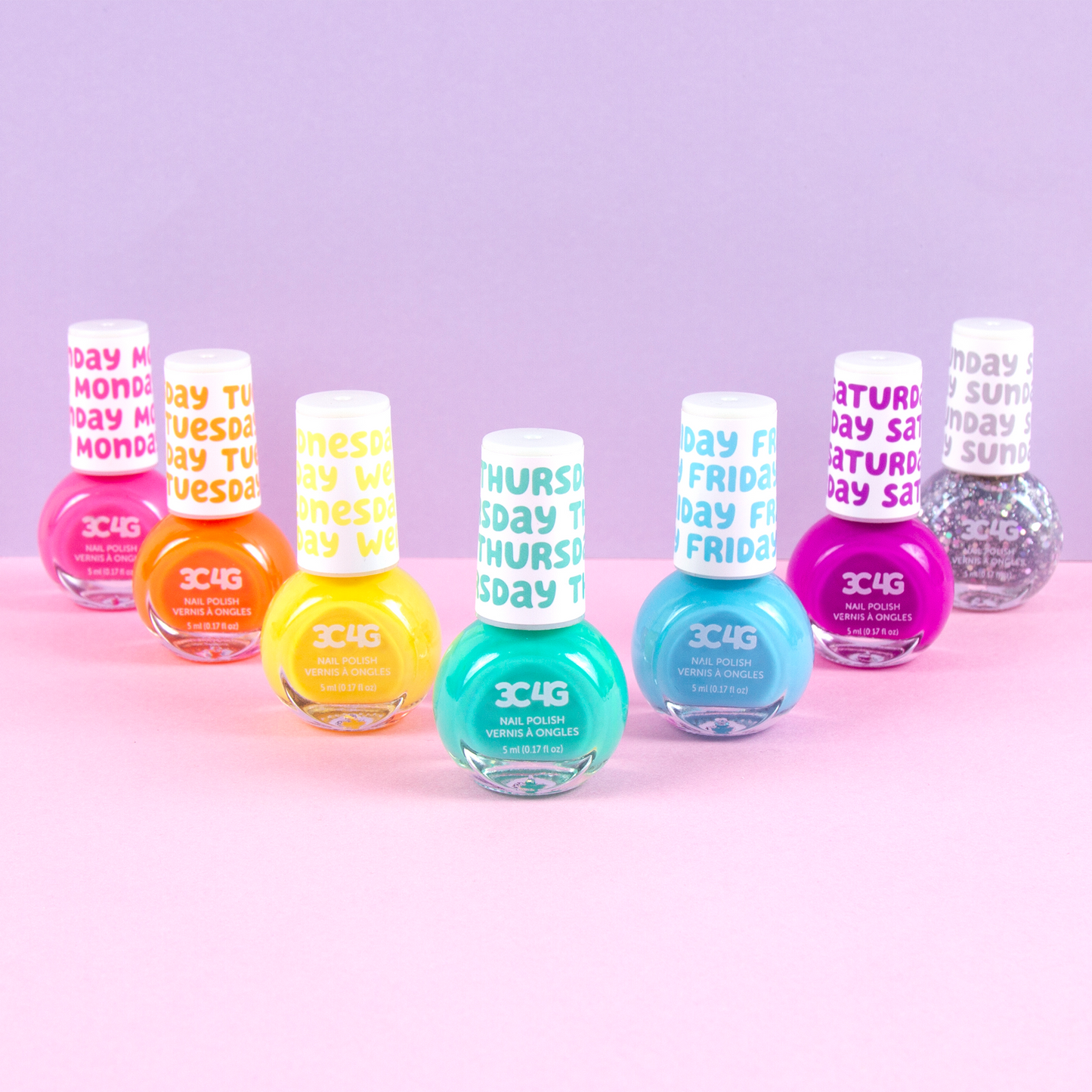Rainbow Days of the Week Nail Polish
