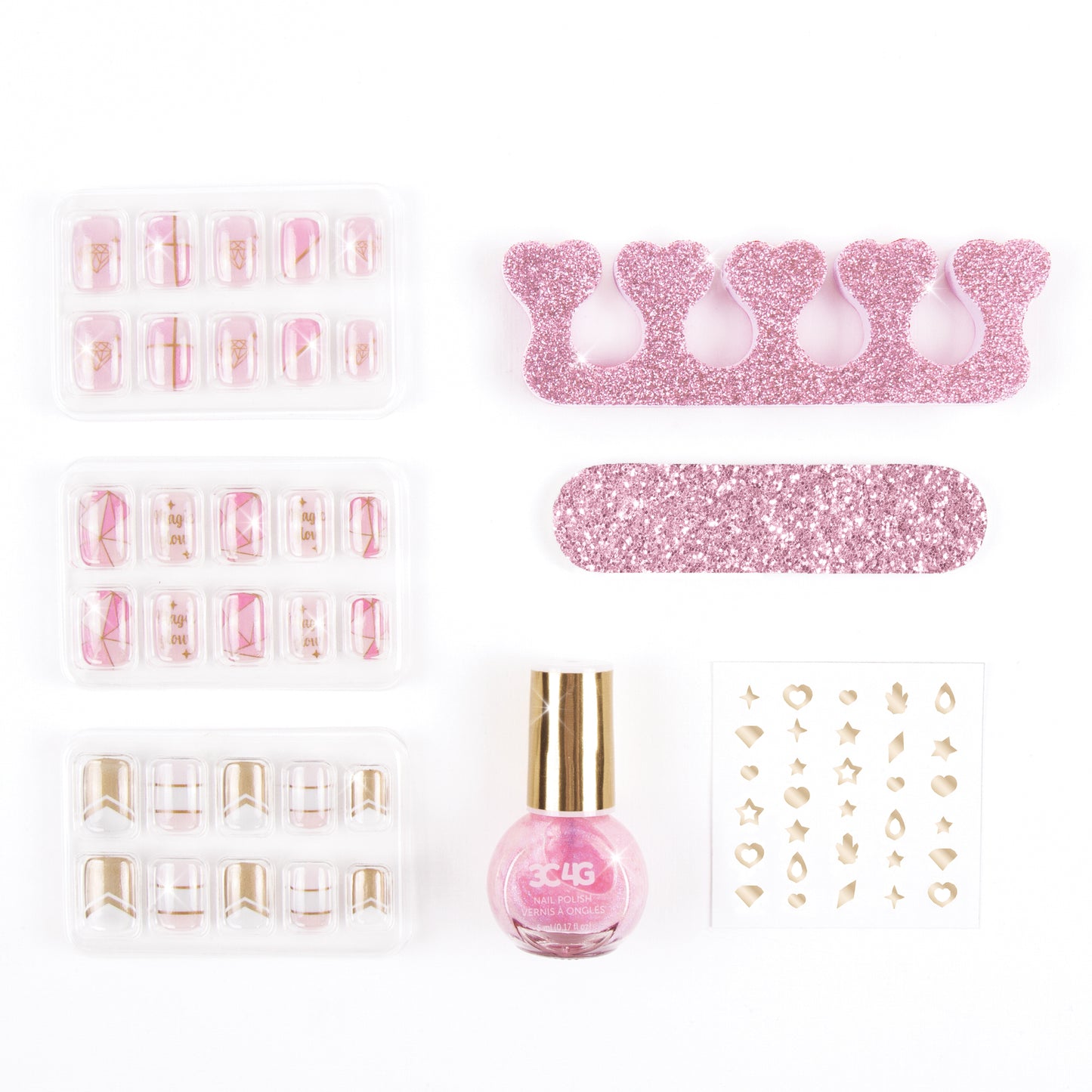 Pink & Gold Boxed Nail Set
