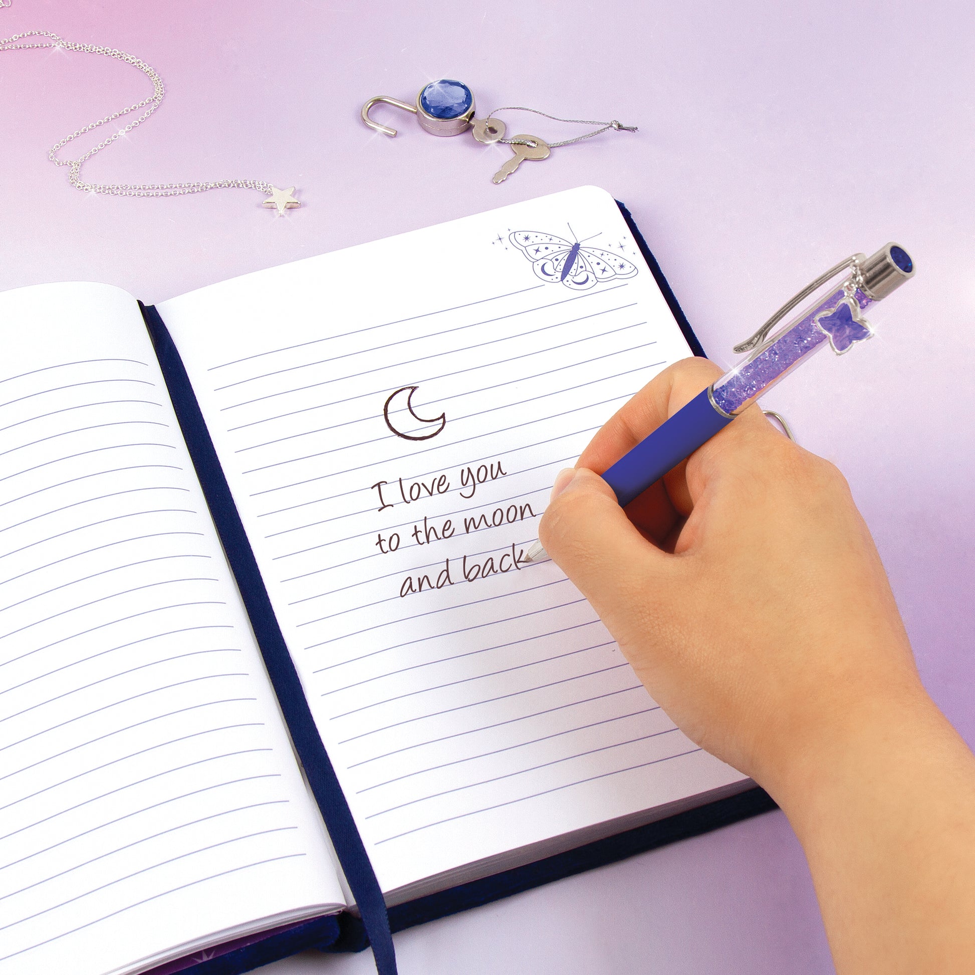 Celestial Velvet Journal with Necklace & Pen – Make It Real