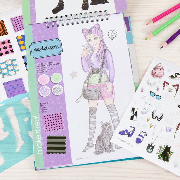 Make It Real Fashion Design Sketchbook: Pretty Kitty - Includes 115  Stickers & Stencils, 3204 - Yahoo Shopping
