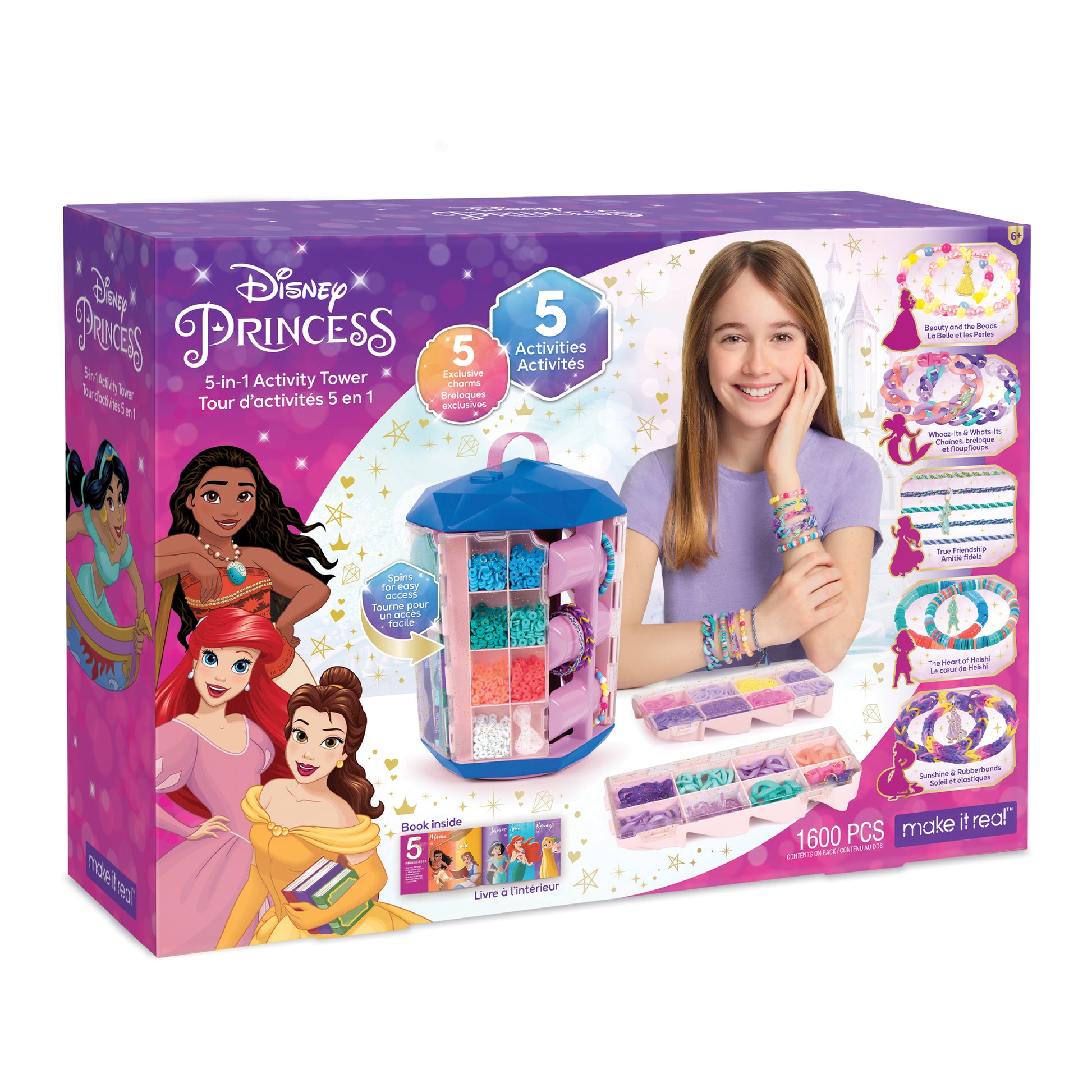 Craft Loom Set DISNEY FROZEN Princess Charms Rainbow Colors Bracelet  Jewelry Kit