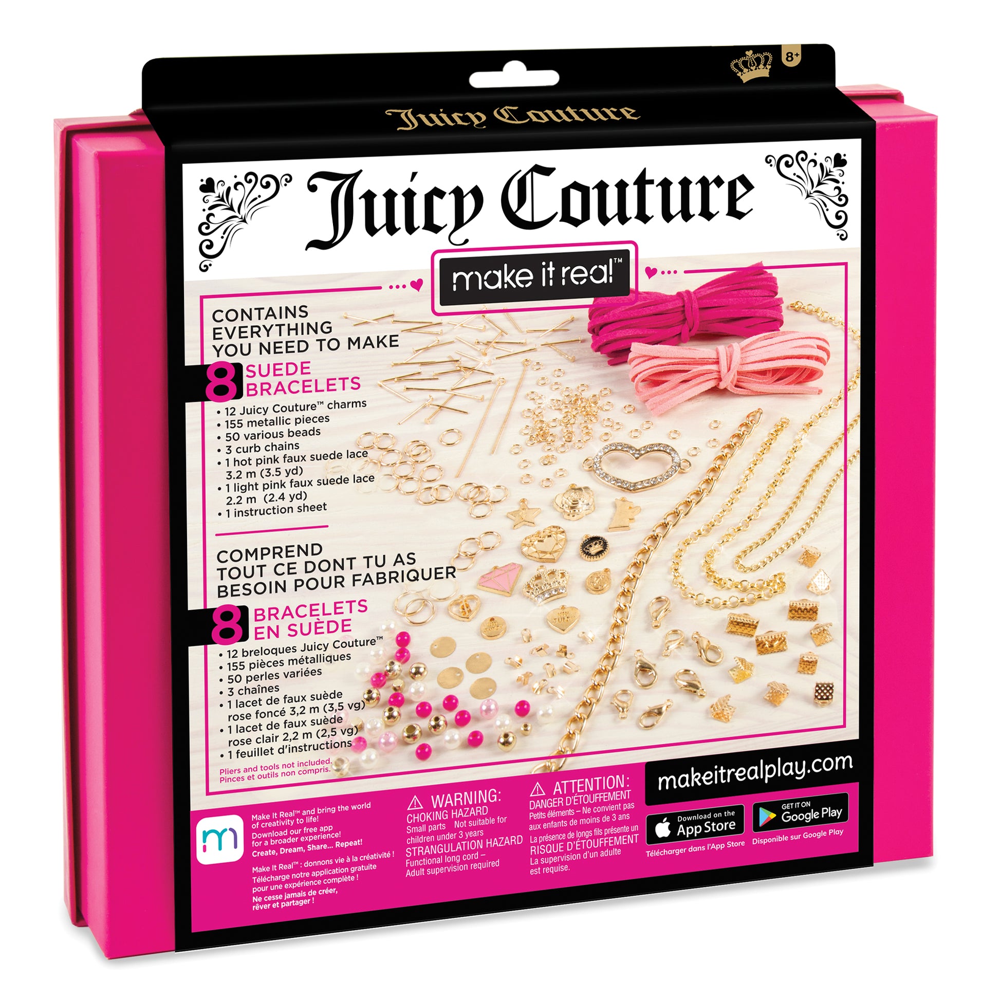  Make It Real – Juicy Couture Sweet Suede Bracelets. DIY Bracelet  Making Kit for Girls. Design and Create Girls Bracelets with Suede Cord,  Beads, Gold Chains and Juicy Couture Charms 